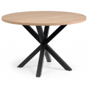 Arya rundt spisebord i MDF og stål Ø120 cm - Sort