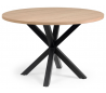 Arya rundt spisebord i melamin og stål Ø120 cm - Sort/Natur