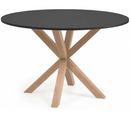 Arya rundt spisebord i MDF og stål Ø120 cm - Sort