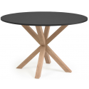 Arya rundt spisebord i MDF og stål Ø120 cm - Sort