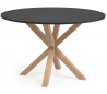 Arya rundt spisebord i melamin og stål Ø120 cm - Natur/Sort