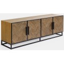 Sideboard i egetræ og glas B200 cm - Olieret eg