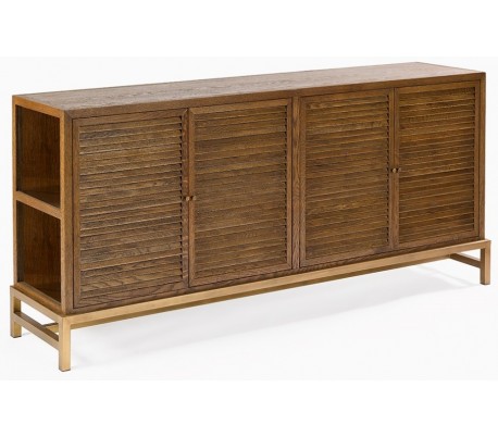 Sideboard i genanvendt egetræ og metal B180 cm - Sort/Eg