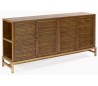 Sideboard i genanvendt egetræ og metal B190 cm - Antik guld/Brunbejset