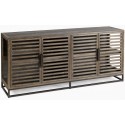 Sideboard i egetræ og metal B190 cm - Antik messing/Brunbejset