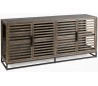 Sideboard i egetræ og metal B180 cm - Antik sort/Gråbejset