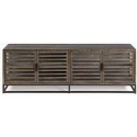 Sideboard i egetræ og metal B180 cm - Antik sort/Gråbejset