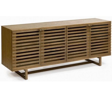 Sideboard i genanvendt egetræ og metal B180 cm - Antik guld/Brunbejset