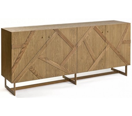 Sideboard i egetræ B180 cm - Rustik natur