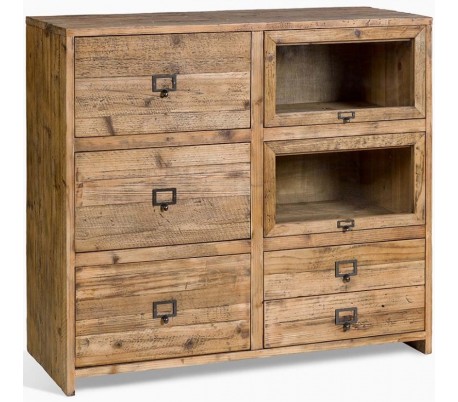 Sideboard i genanvendt fyrretræ B240 cm - Rustik natur