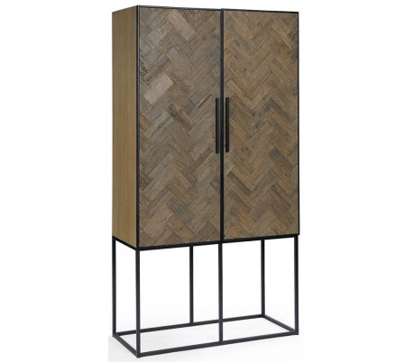 Sideboard i genanvendt egetræ og metal B180 cm - Sort/Eg