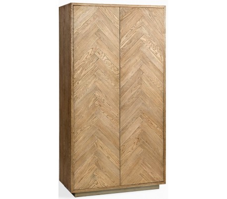 Vitrineskab i egetræ H190 cm - Mørk gråbrun bejset