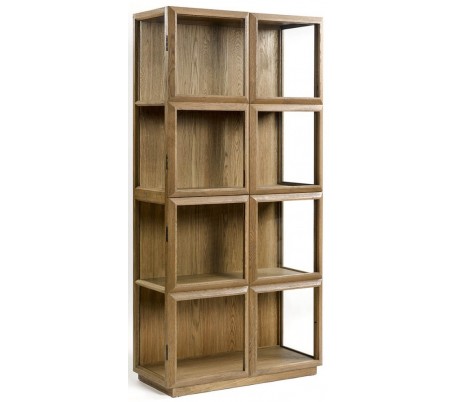 Sideboard i egetræ og glas B163 cm - Børstet eg