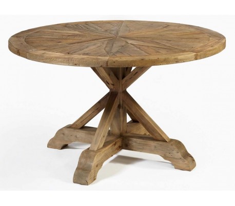 Rundt spisebord i vokset egetræ Ø150 cm - Eg