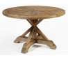 Rundt spisebord i genanvendt fyrretræ Ø135 cm - Rustik natur