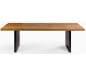 Rustikt spisebord i genanvendt egetræ og metal 260 x 100 cm - Antik sort/Brun