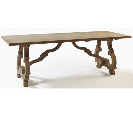 Rundt spisebord i egetræ Ø150 cm - Børstet eg