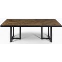 Rustikt spisebord i genanvendt egetræ og metal 260 x 100 cm - Antik sort/Brun