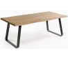 Spisebord i olieret egetræ og metal 200 x 100 cm - Sort/Natur