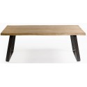 Rustikt spisebord i genanvendt egetræ og metal 280 x 100 cm - Antik sort/Rustik natur
