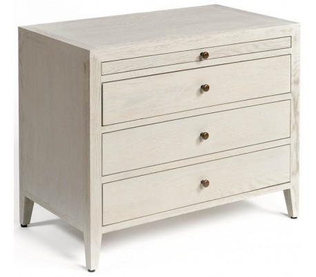 Kommode i metal og egetræ B100 cm - Sort/Antik gråhvid