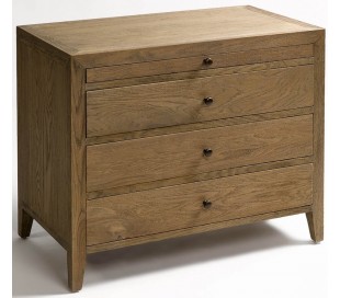 Kommode i metal og egetræ B80 cm - Antik gråhvid