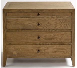 Kommode i metal og egetræ B80 cm - Antik gråhvid 2