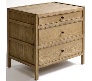 Kommode i metal og egetræ B65 cm - Antik gråhvid