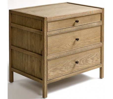 Kommode i metal og egetræ B65 cm - Antik gråhvid