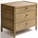 Kommode i metal og egetræ B65 cm - Antik gråhvid