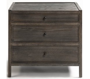 Kommode i metal og egetræ B65 cm - Antik gråhvid 2