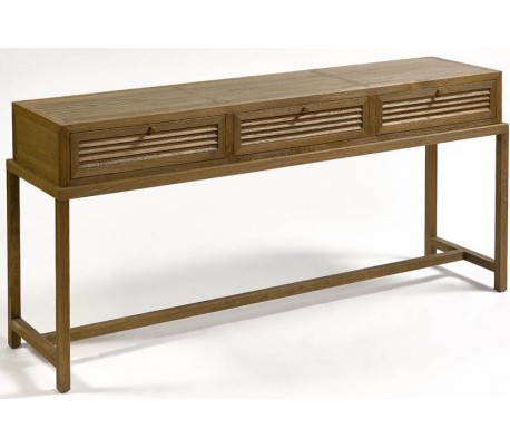 Rustikt konsolbord i egetræ B100 cm - Børstet eg