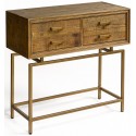 Sideboard i genanvendt egetræ og metal B180 cm - Antik guld/Brunbejset