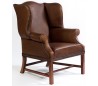 Lænestol i bøffellæder og egetræ H104 cm - Vintage brun