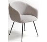 Spisebordsstol i velour og metal H81 cm - Sort/Grå