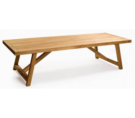 Havebord i teaktræ 260 x 105 cm - Natur