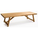 Havebord i teaktræ 260 x 105 cm - Natur