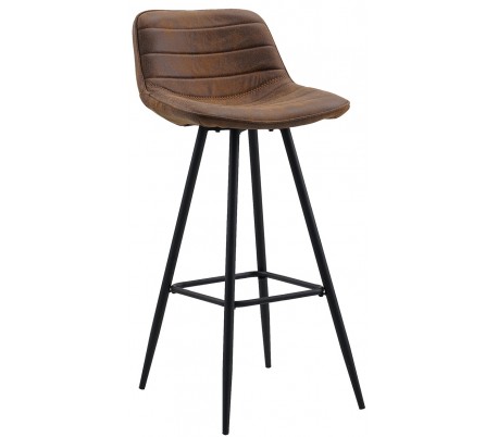 2 x Ezra barstole i mikrofiber H87 - 107 cm - Sort/Brun