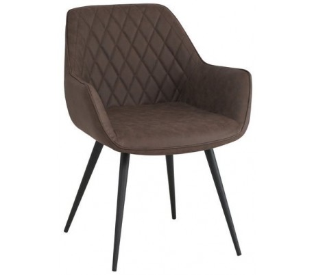 2 x Cose spisebordsstole i PU-læder H83 cm - Sort/Cognac