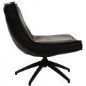 Rotérbar loungestol i PU-læder H77 cm - Sort/Antracit