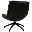 Rotérbar loungestol i PU-læder H77 cm - Sort/Antracit