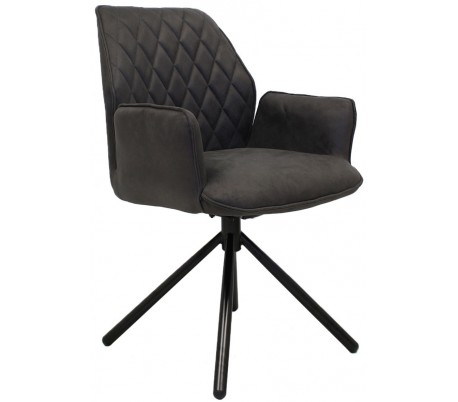 2 x Cose spisebordsstole i PU-læder H83 cm - Sort/Antracit