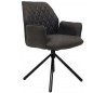 Donny rotérbar spisebordsstol i mikrofiber H92 cm - Sort/Antracit
