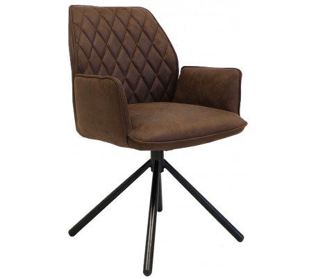 Donny rotérbar spisebordsstol i mikrofiber H92 cm - Sort/Antracit