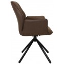 Donny rotérbar spisebordsstol i mikrofiber H92 cm - Sort/Cognac