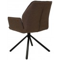 Donny rotérbar spisebordsstol i mikrofiber H92 cm - Sort/Cognac