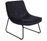 Dex loungestol i velour H81 cm - Sort/Antracit
