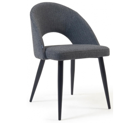 Minna spisebordsstol i tekstil H78 cm - Sort/Lysegrå