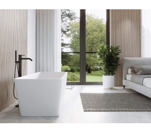 Ideavit Solidthin fritstående badekar 160 x 70 cm Solid surface - Mat hvid 2