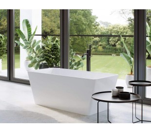 Ideavit Solidthin fritstående badekar 160 x 70 cm Solid surface - Mat hvid